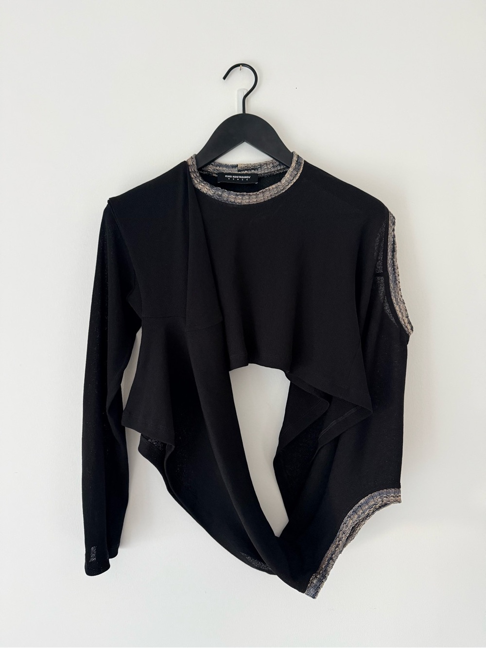 Kiko Kostadinov Navy Asymmetric Wrap Top